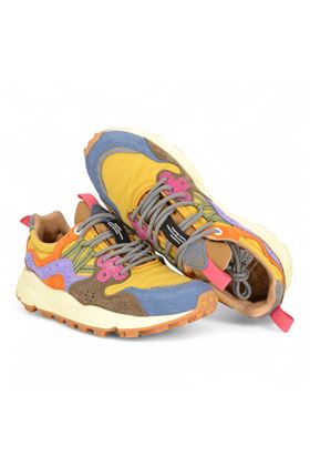 Sneaker donna in camoscio e nylon multicolore. FLOWER MOUNTAIN | YAMANO3-2C99